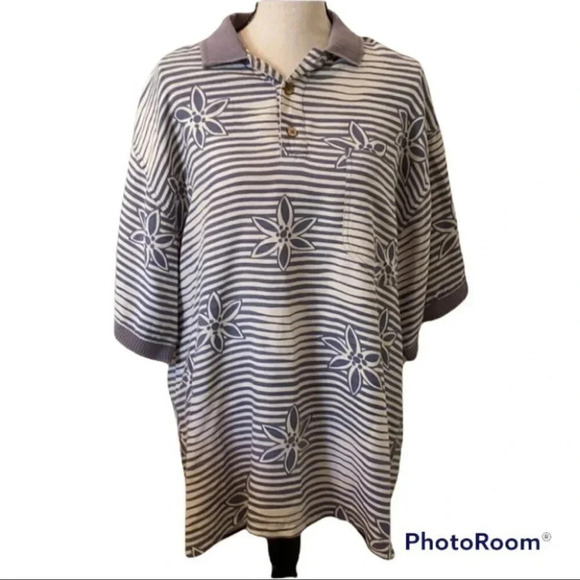 Tommy Bahama 100% Silk Mens Polo Beach Shirt - Picture 1 of 4